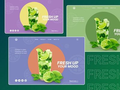 Homepage | Fresh Drinks homapage ui web design