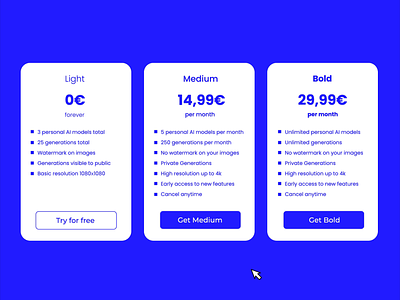 Daily UI 030 - Pricing Animation after effects animation blue card animation cards daily ui dailyui design motion design motion graphics motion ui pricing ui ui design webdesign