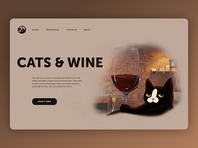 Homepage | Cats and Wine cats and wine homapage ui web design