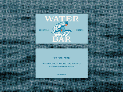 Water Bar Business Card art direction branding business card cocktail bar design graphic design illustration layout logo oyster bar print typography