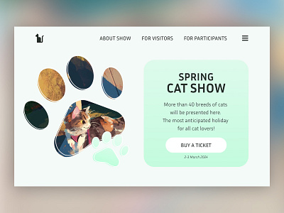 Homepage | Cat Show cats homapage ui web design