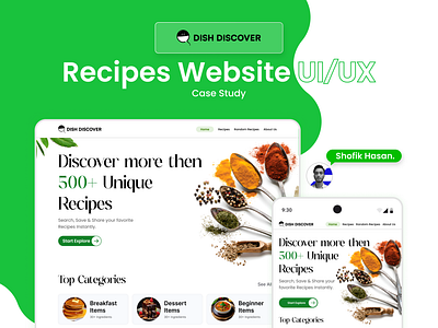 Recipe Website UI/UX Case Study (uploaded on Behance) case study checkout collaboration landingpage new recipe ui ux design