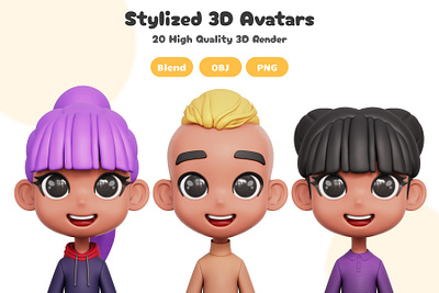 Stylized 3D Avatars 3d 3d artwork 3d character 3d icon adobestock avatar blender blender 3d cartoon character design element freepik iconscout stylized uiux