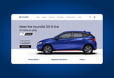 Hyundai i20 N Line landing page redesign ui uiux ux website