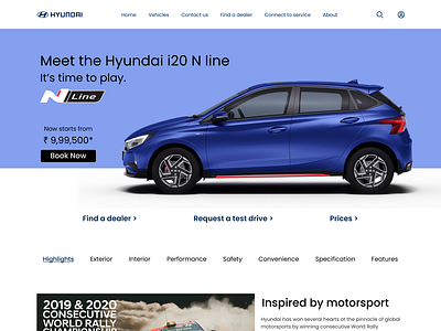 Hyundai i20 N Line landing page redesign ui uiux ux website