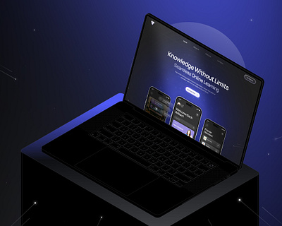 App Landing Showcase - Online Learning Apps application dark theme gradient graphic design illustration landing page mockup modern online learning tech web ui ux web design web design inspiration