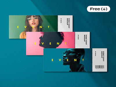 Concert Tickets Mockup cinema concert coupon download event flyer free freebie invitation mockup overlay party pass pixelbuddha psd realistic shadow tag template ticket
