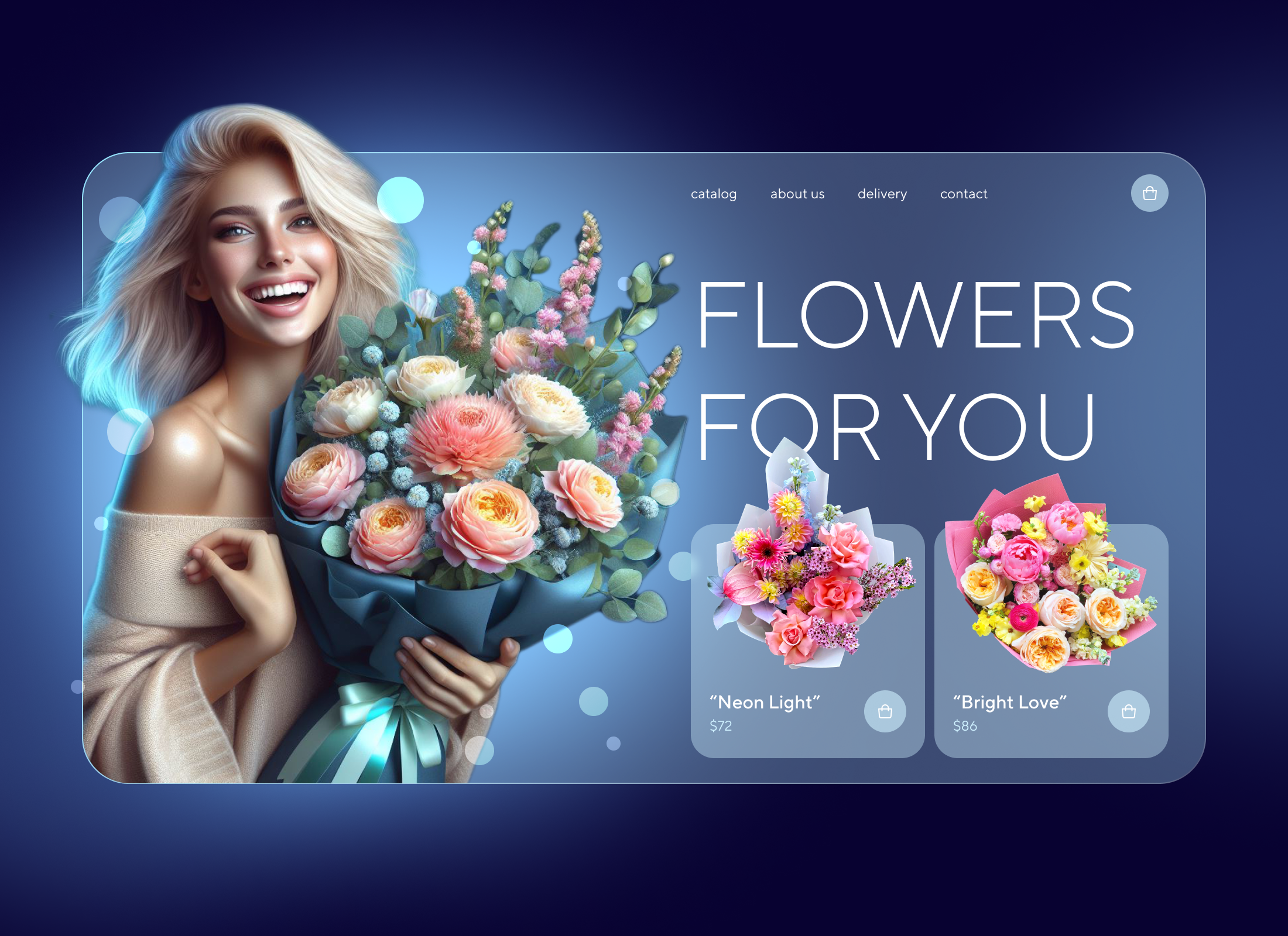 UI Concept | Neon FlowerShop ai artificial intelligence bright design flower flower shop flowers flowershop graphic design neon ui ui design web design