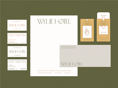 Wylie Hotel Collateral Suite branding collateral design hotel identity illustration logo stationery stationery suite typography