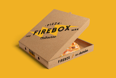 Pizzeria Branding and Pizza Box Design for Firebox Pizza AUS brand design brand identity branding design graphic design logo packaging pizza box pizza logo