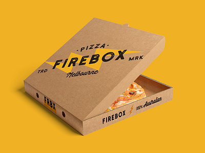 Pizzeria Branding and Pizza Box Design for Firebox Pizza AUS brand design brand identity branding design graphic design logo packaging pizza box pizza logo