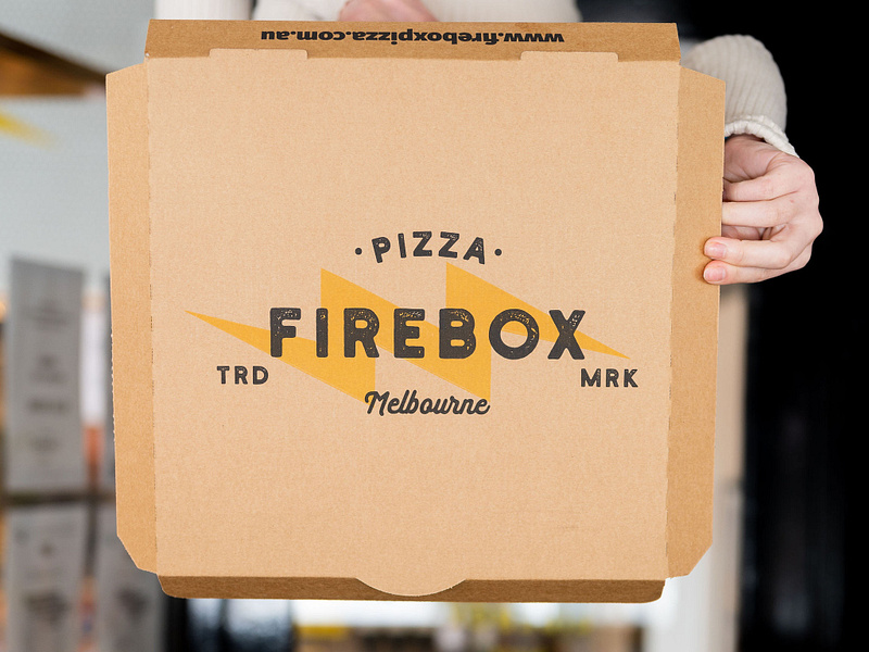 Pizza Box Packaging Design for Firebox Pizza AUS brand design brand identity branding design graphic design logo packaging pizza box pizza restaurant pizzeria