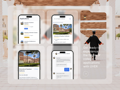 UVER - University Website UI Design for Education Mobile App app app website cool website creative website cute website e learning website education landing page education website learning management system mobile app mobile app design professional website promo website student app student platform university landing page university website web design website website graphics