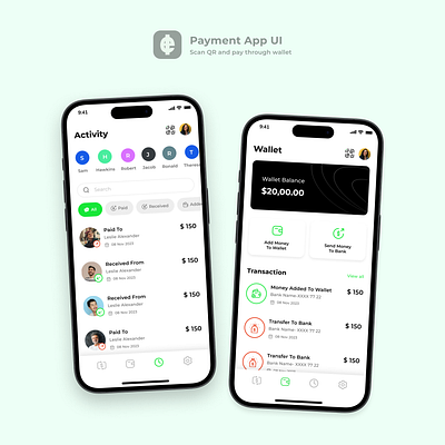 Online Payment App payment rating recive money send money toop trending uiux user experince user interface