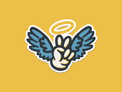 Peace! angel hands holy illustration logo peace sticker