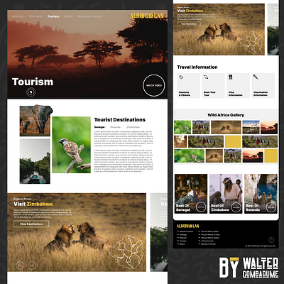 Tourism Page Design Concept africa harare tourism ui ux webdesign zimbabwe