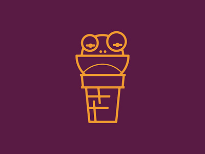 Toad on a Cone branding ice cream illustration toad