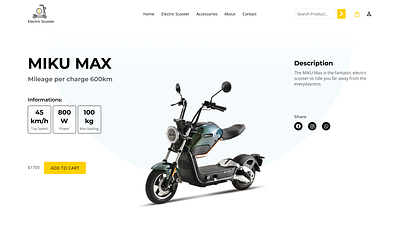 Electric Scooter Website UI Design branding design graphic design logo ui ui design uiux ux website
