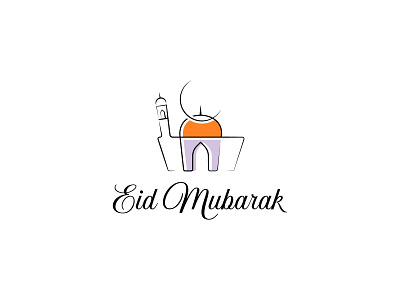 Eid Mubarak Logo, Modern minimalists, Line art brand identity branding design eid al fitr eid mubarak eid mubarak logo illustration line art line art logo logo logo design logodesigner logos logotype minimal minimalist minimalist logo modern minimalist mosque mosque logo