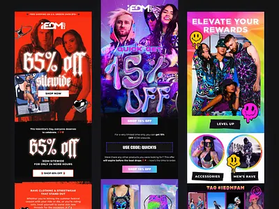 iEDM Email Campaigns color design edm email email campaign email design email designs email marketing email template emails groovy klaviyo mailchimp marketing rave