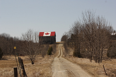 Rural Canada Barn barn canada country flag roof scenic