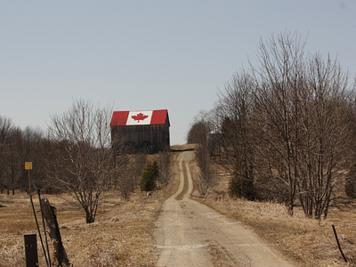 Rural Canada Barn barn canada country flag roof scenic