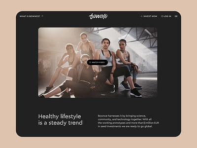 Landing Page for Bownce Sports Tech Startup madebymad