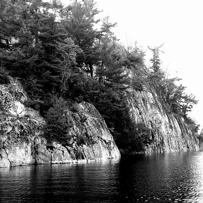 Northern Ontario Water Scene black white islands natural wonders north channel ontario rocks wilderness