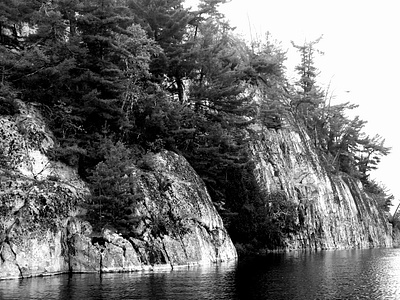 Northern Ontario Water Scene black white islands natural wonders north channel ontario rocks wilderness