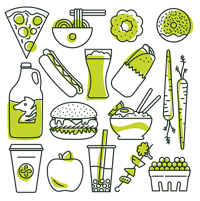 Portland Foody Scene adobe illustrator branding college design flat food foodie gay designer icon design iconography illustration queer designer swag tote bag university vector
