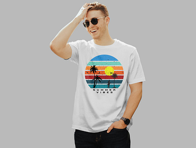 Summer Vibes Custom T-shirt Design active t shirts apparel cloths custom t shirt graphic design new design summer collection summer vibes t shirt t shirt design