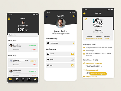 Commodity – Safe online investments app design investments minimalistic mobile modern ui ux wallet