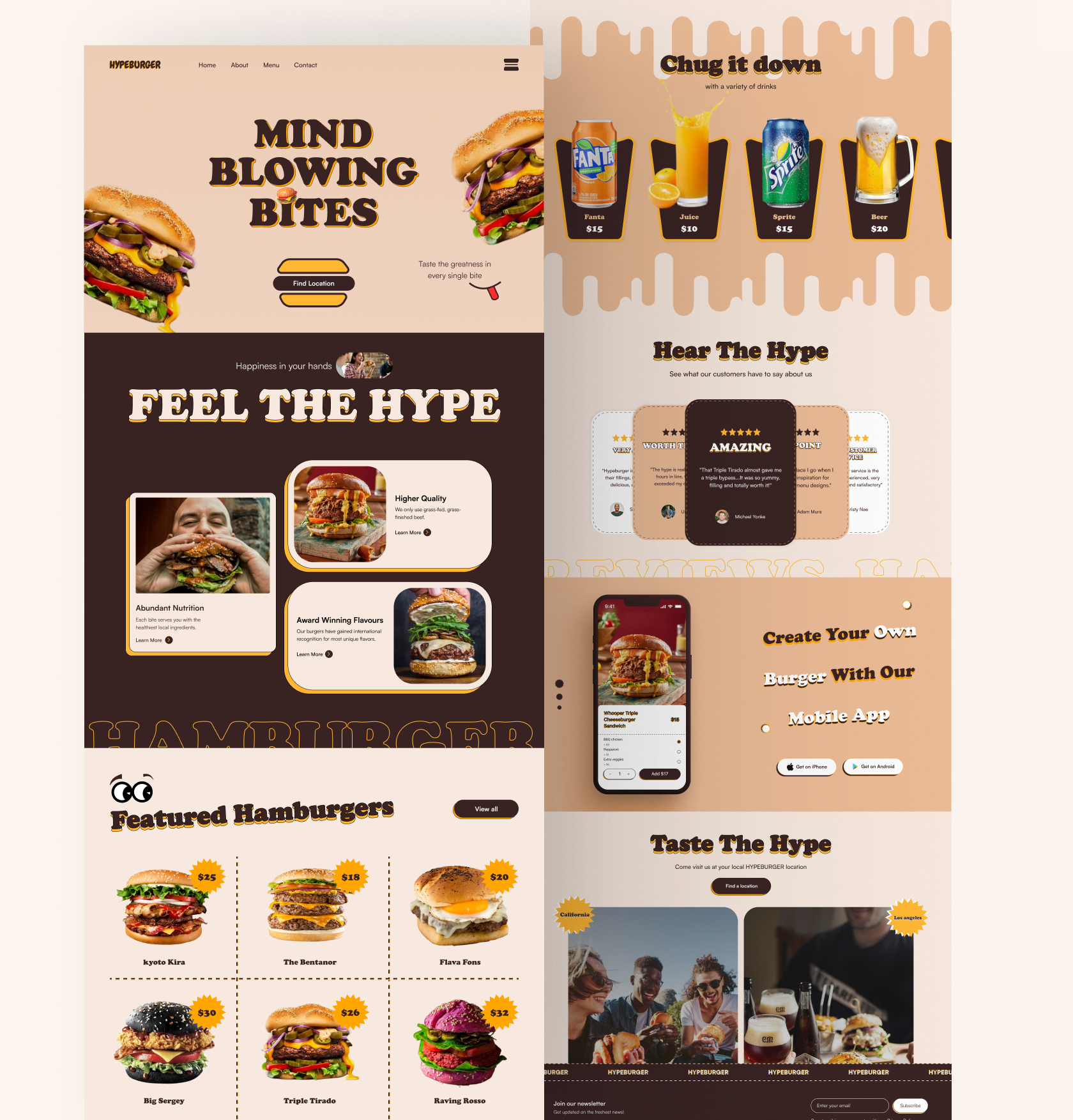 Hypeburger- A Burger Shop branding burger burger shop burger website design fastfood website landing page relume ui ui design ui ux web page website
