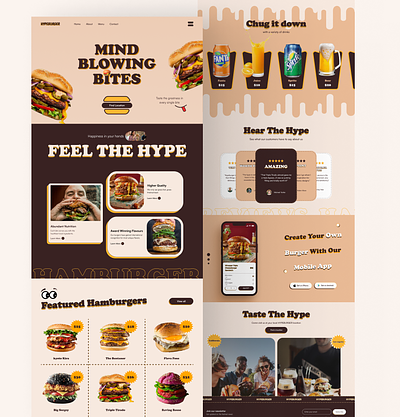 Hypeburger- A Burger Shop branding burger burger shop burger website design fastfood website landing page relume ui ui design ui ux web page website