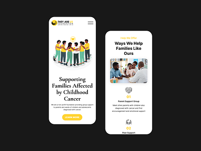 They Are Us Foundation - Nonprofit org. (mobile view) cancer charity design families figma freelance jamaica nonprofit online presence web development webdesign webflow website