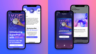 Campaign: SuperPod With WiFi 6e (Plume) b2c branding campaign consumer email in app notifications interernet landing page product visualizations wifi