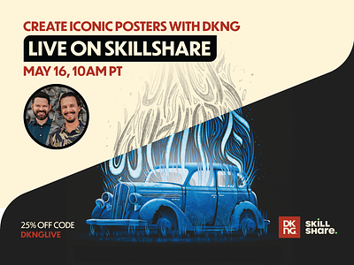 Skillshare Live Session: Create Iconic Posters dan kuhlken design dkng illustration nathan goldman poster skillshare vector