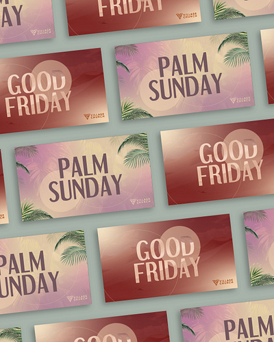 Holy Week Church Slide Graphics annoucement slide announcement slides church church graphics friday good friday holy week palm sunday palm trees sermon series slide slide design texture