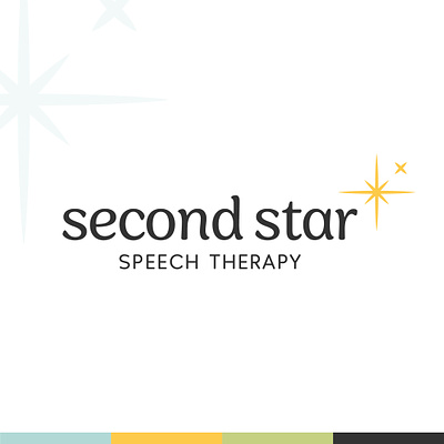 Second Star Speech Therapy Logo children kid friendly second star speech therapy star therapy twinkle type wordmark
