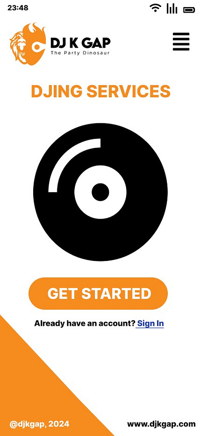 DJ Services mobile app app graphic design logo typography ui