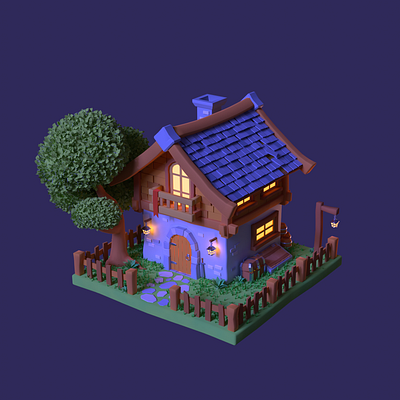 Cozy 3D Medieval House 3d blender illustration stylized