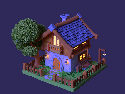 Cozy 3D Medieval House 3d blender illustration stylized