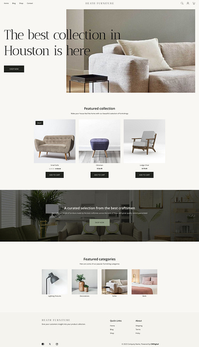 Furniture E-commerce - Landing Page e commerce ecommerce furniture home decor homedecor landing page marketplace online shopping shop ui ux web design