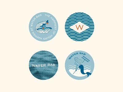 Water Bar Coasters art direction branding coaster coaster design cocktail bar design graphic design illustration layout logo oyster bar restaurant branding restaurant design typography