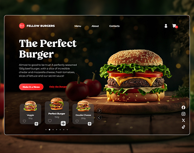 Ux/Ui Web Design Concept - Burger design graphic design ui ux web website