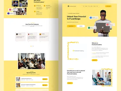 Practicode Academy - Landing Page Design app appdesign branding creativedesign design illustration productdesign prototyping responsivedesign ui uiuxdesign uiuxdesigner uiuxinspiration userexperience userinterface ux uxui visualdesign webdesign website