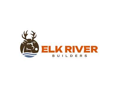 Elk River Builders branding builder construction design elk graphic design illustration illustrator logo river vector