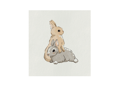 Two bunnies chillin’ design graphic design illustration logo
