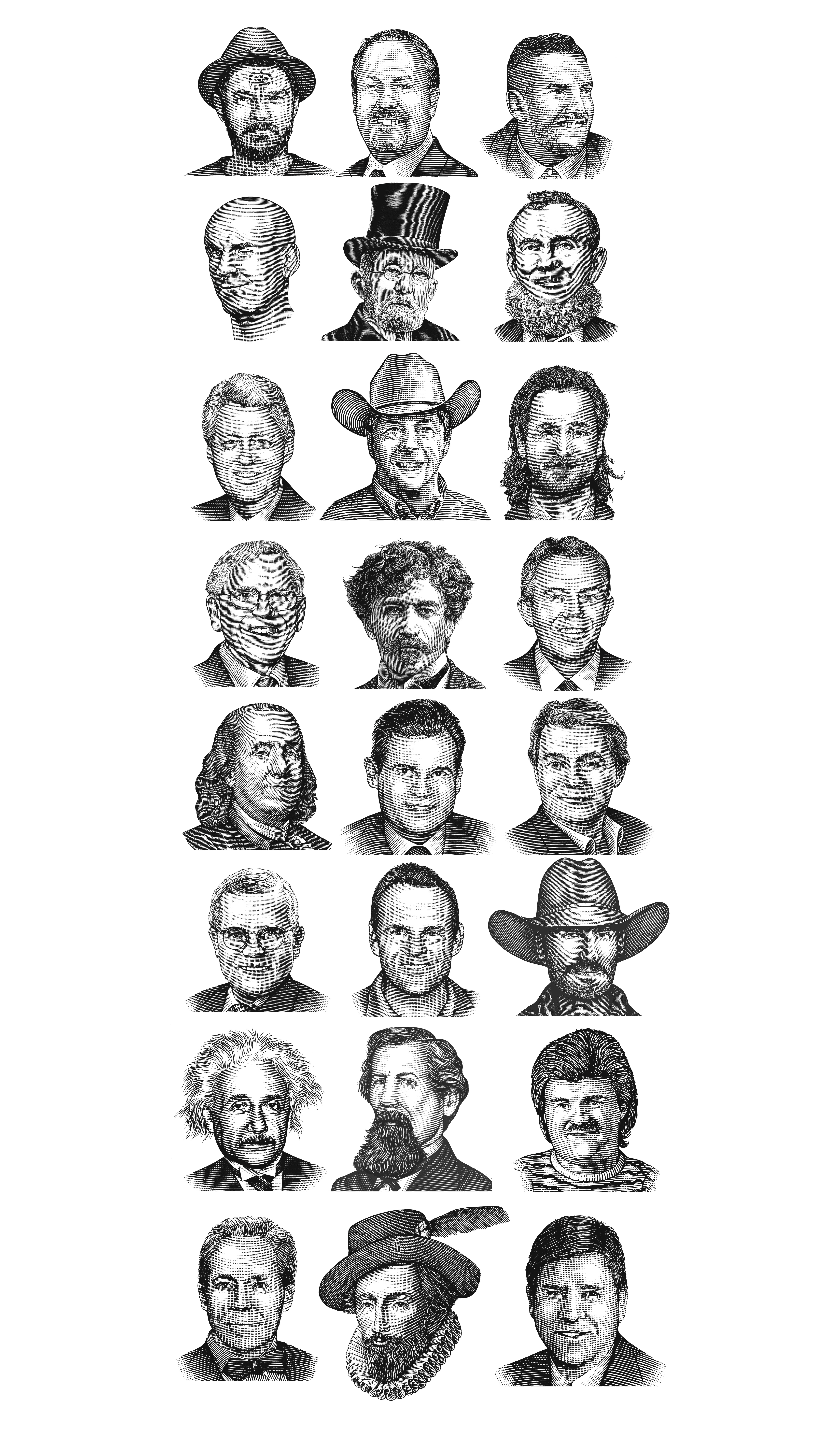 Example of Portrait Illustrations By Steven Noble