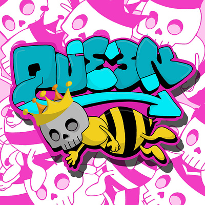 Queen Bee branding design digital art fresco graffiti graphic design graphic designer illustration logo ui